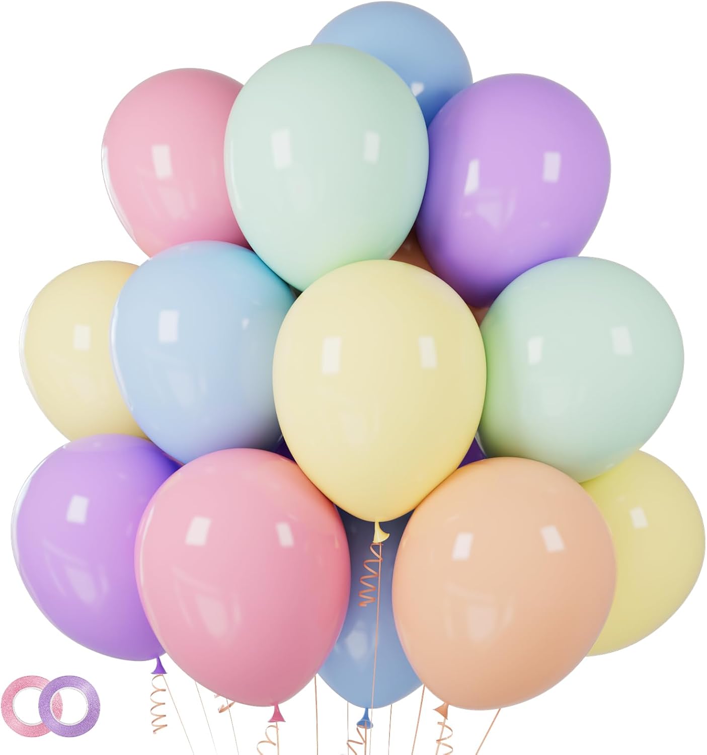 Pastel Balloons 100 Pack - 12 Inch Latex Balloons for Birthday, Baby Shower & Wedding Decor