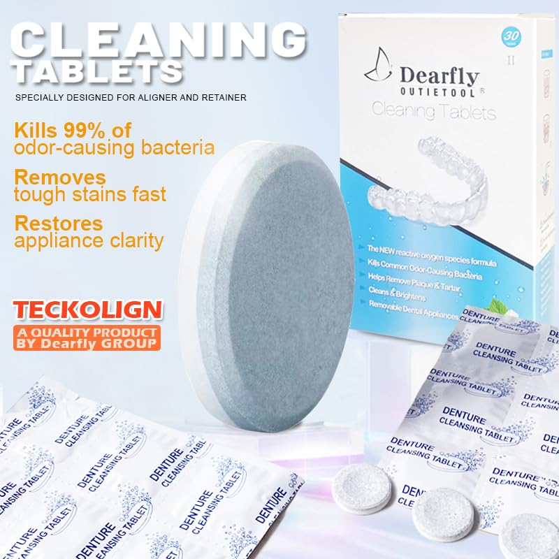 Teckolign Retainer Cleaner Tablets - 30 Pack Mint Aligner Cleaner
