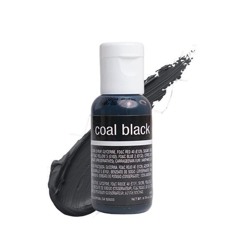 Chefmaster Coal Black Liqua-Gel® Food Coloring - Vibrant, Fade-Resistant Dye for Icing & Fondant | 0.70 oz