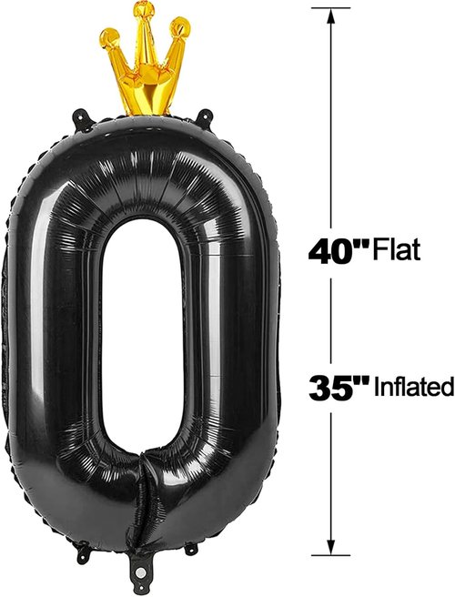 Black Number Balloon - 40 Inch 0 Balloon for Birthday Decorations | Elegant Party Supplies for All Ages