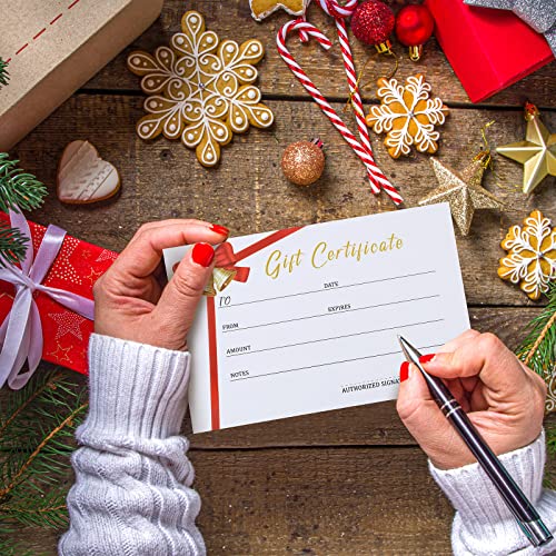 50 Christmas Gift Certificate Sets with Matching Envelopes - Double Sided Holiday Cards
