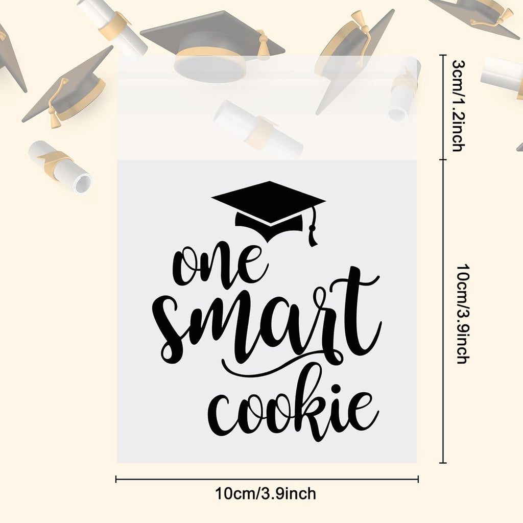 Whaline Graduation Treat Bags - 320Pcs Clear Cellophane Goodie Bags for Cookies & Snacks