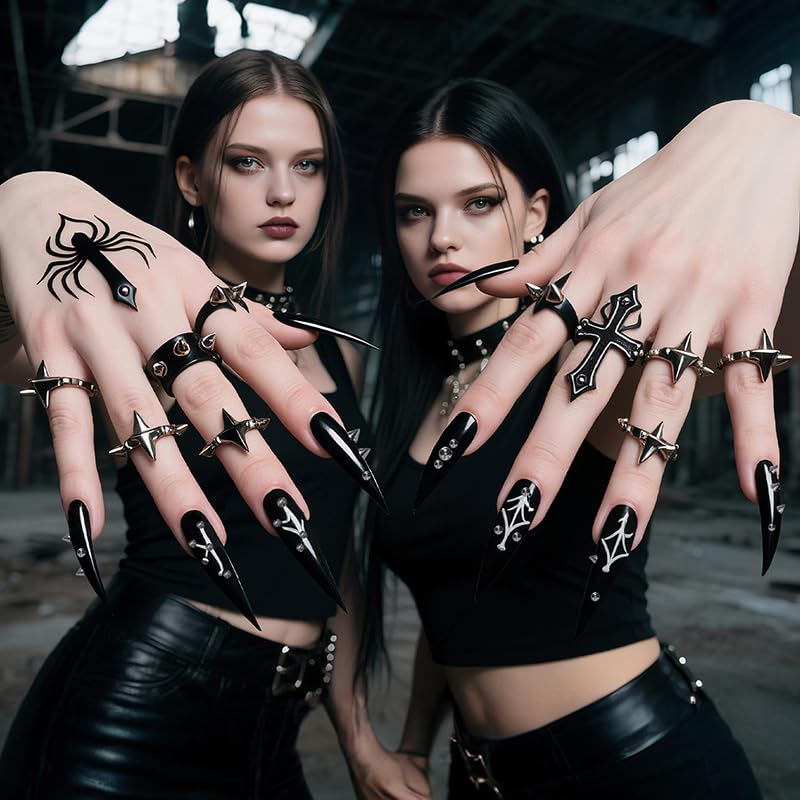 3D Mini Metal Nail Art Spikes for Gothic Manicure - 2 Boxes