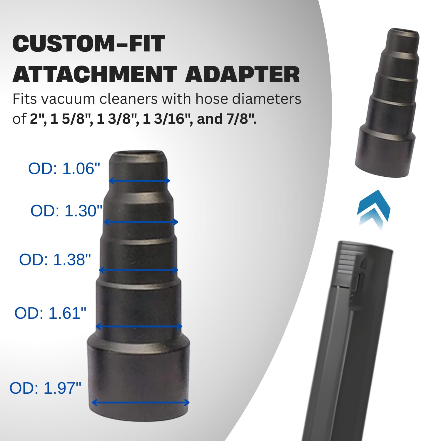 Vacuum Attachment Adapter Kit- Vacuum Hose Adapter - Pool Supply 1-1/4" or 1-1/2" Hoses Connector - Hoses Reducer Adapter - Reducer from 35mm/38mm/42mm to 32mm - from 1 3/8 inch to 1 1/4 inch