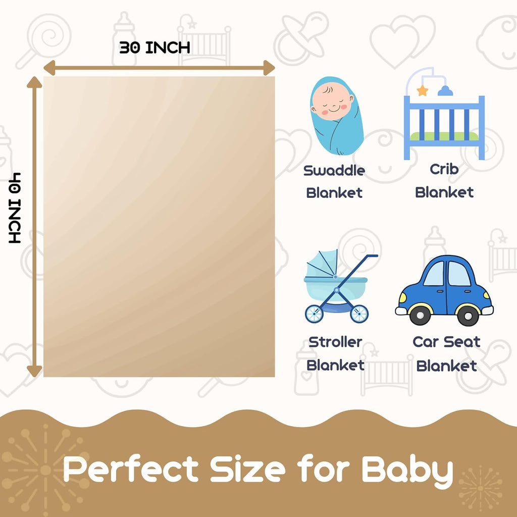 Sherpa Fleece Baby Blanket - Ultra Soft & Fluffy Premium Infant Blanket for Crib/Stroller | 30”×40” (Khaki)