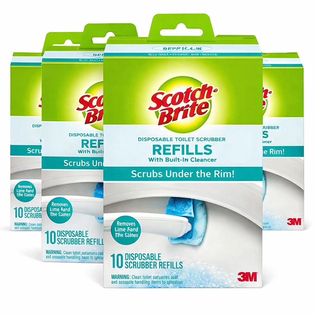 Scotch-Brite Disposable Toilet Cleaner Refill Pads, Disposable Refills with Built-In Bleach Alternative, Removes Rust & Hard Water Stains, 40 Disposable Refills