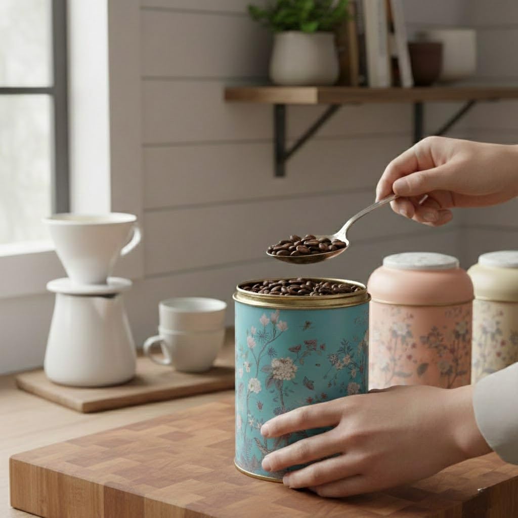 Maria Roma 7-Piece Kitchen Canister Set - Vintage Bread Box, Sugar, Coffee & Tea Containers
