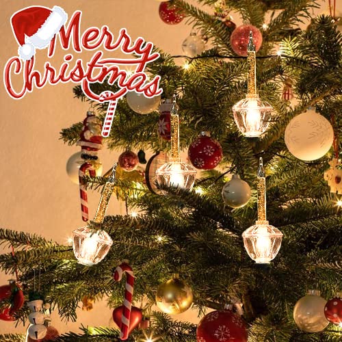 Couah Christmas Bubble Lights Set - 7 Clear Gold Glitter Bubble Bulbs, 11Ft Vintage Light String with Green Wire - Variation of THIS listing