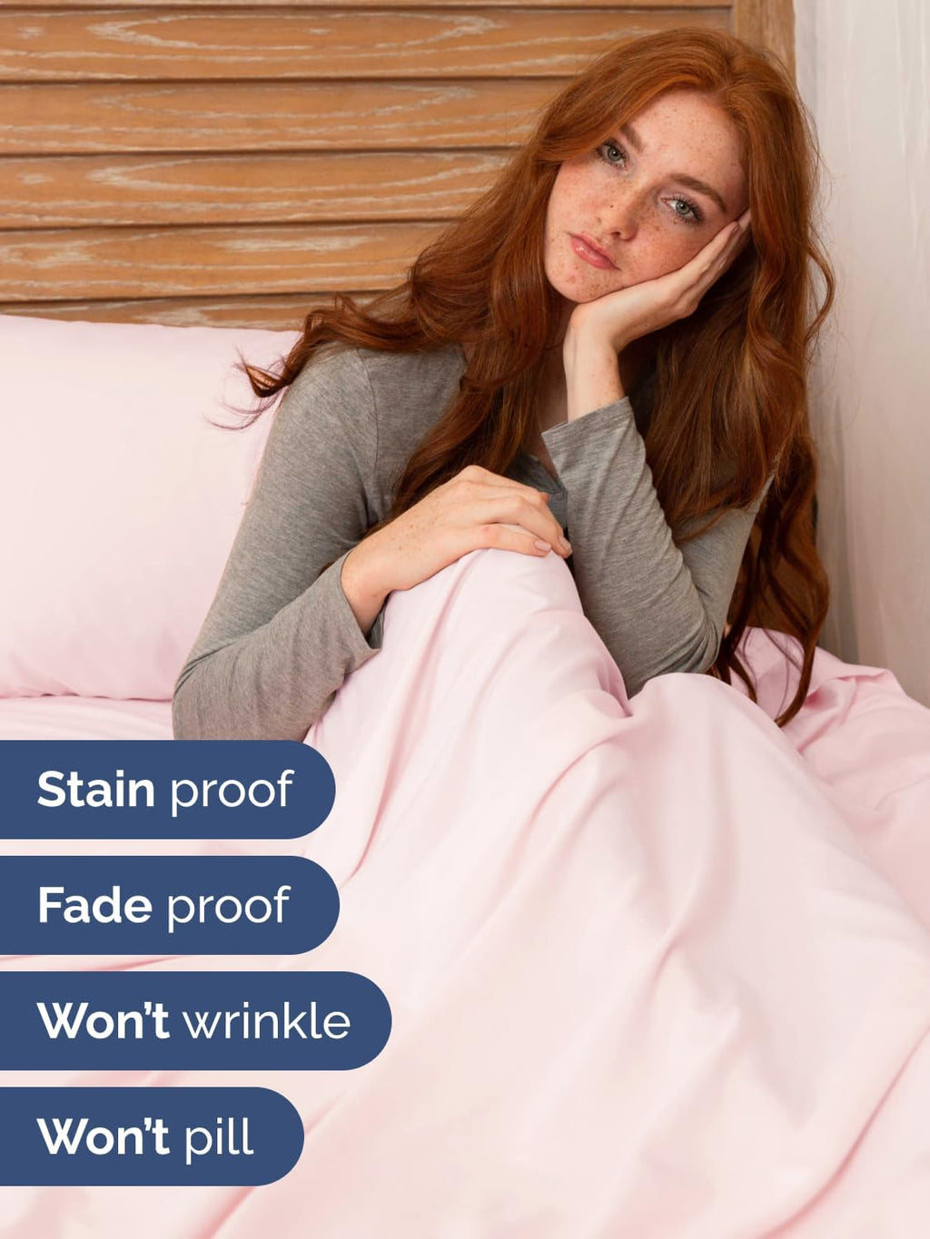 Skiennix Extra Deep Twin XL Sheet Set - 4-Piece Breathable Cooling Bedding - Soft Wrinkle-Free Lavender Pink