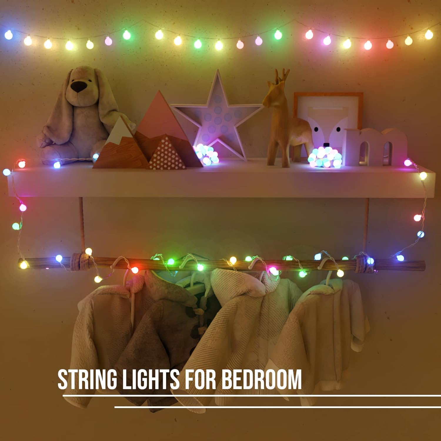 Skiennix LED String Lights - 19 Color Changing Fairy Lights with Remote | 21.3FT, 50 Multicolor Globes for Indoor/Outdoor Decor