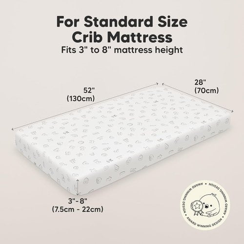KeaBabies Organic Crib Sheets - 2-Pack Fitted Jersey Cotton for Baby Beds | Soft & Cute Prints (ABC Land Sky)