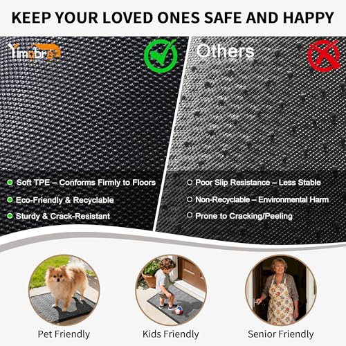 Yimobra Heavy Duty Outdoor Front Door Mat, 29.5x17 Inch Y-Patterned Grey