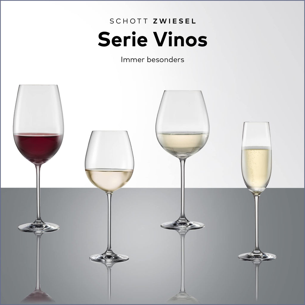 Schott Zwiesel Vinos Champagne Glasses (Set of 4), Graceful Champagne Glasses with Moussing Point, Dishwasher Safe Tritan Crystal Glasses, Made in Germany (Item No. 130010), Crystal