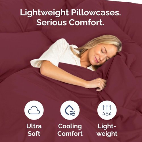 King Pillow Cases by Ultra Soft - Hotel Quality, Wrinkle-Free & Stain Resistant - 10-Piece Set in Burgundy