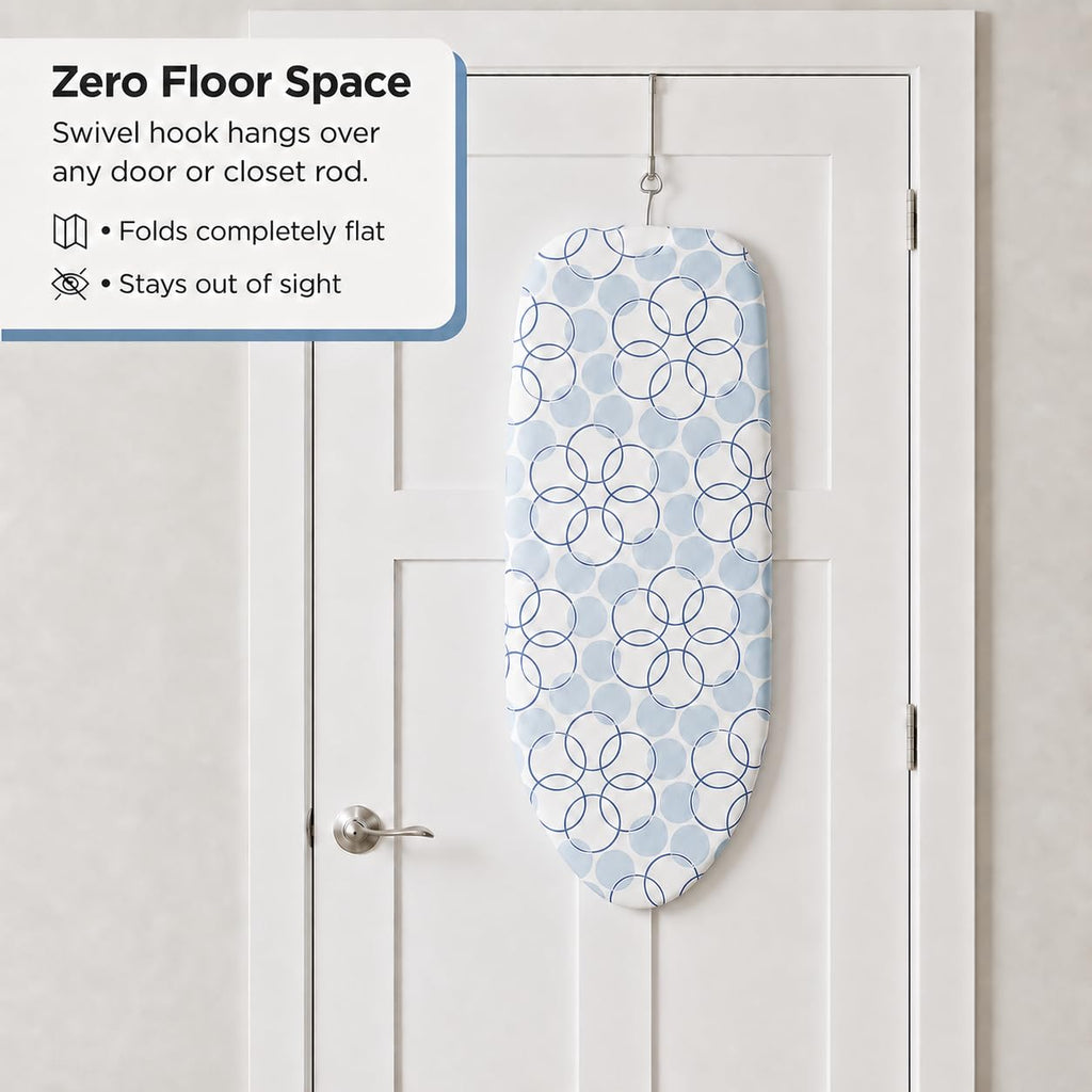 Household Essentials 122101 Small Tabletop Ironing Board with Folding Legs - Magic Rings Cover and Pad,Blue Rings