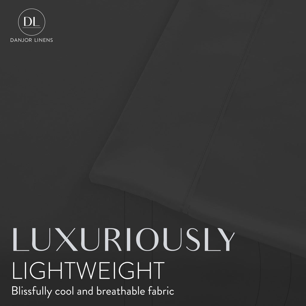 Danjor Linens Bed Sheet Set Queen Size for Hot Sleepers, Hotel Premium Sheets with 4 Pillowcases, Lightweight Brushed Microfiber Deep Pockets, Breathable Cooling 6 Piece Bedding Sets, Black