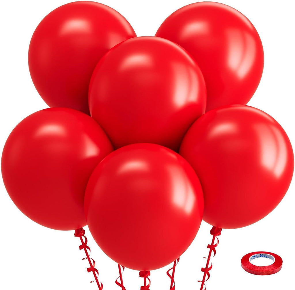 Bezente Red Balloons - 18 Inch Large Thick Latex Balloons | 30 Pack for Valentine's Day & Celebrations