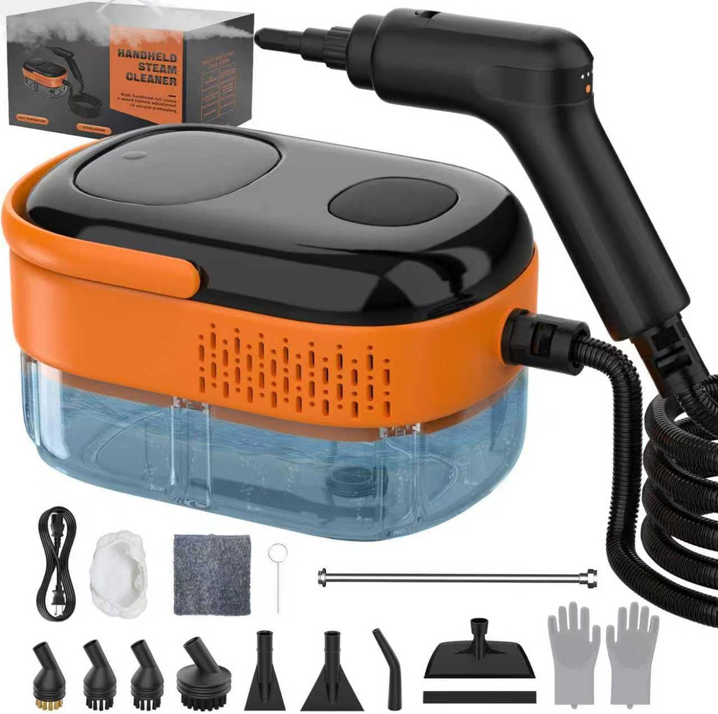Skiennix Steam Cleaner - Portable Handheld Steamer with 15s Heat-Up, Large Tank & 16 Accessories for Home & Car Cleaning