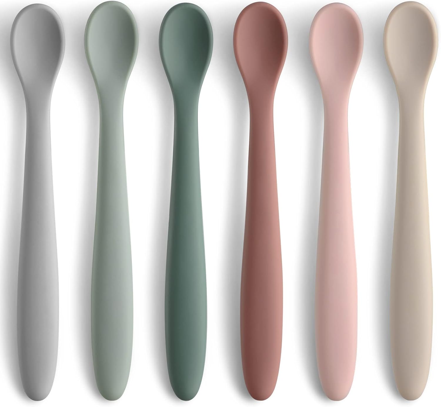 Skiennix 6-Piece Silicone Baby Feeding Spoons - Soft-Tip Infant Utensils | Dishwasher Safe & Boil-Proof