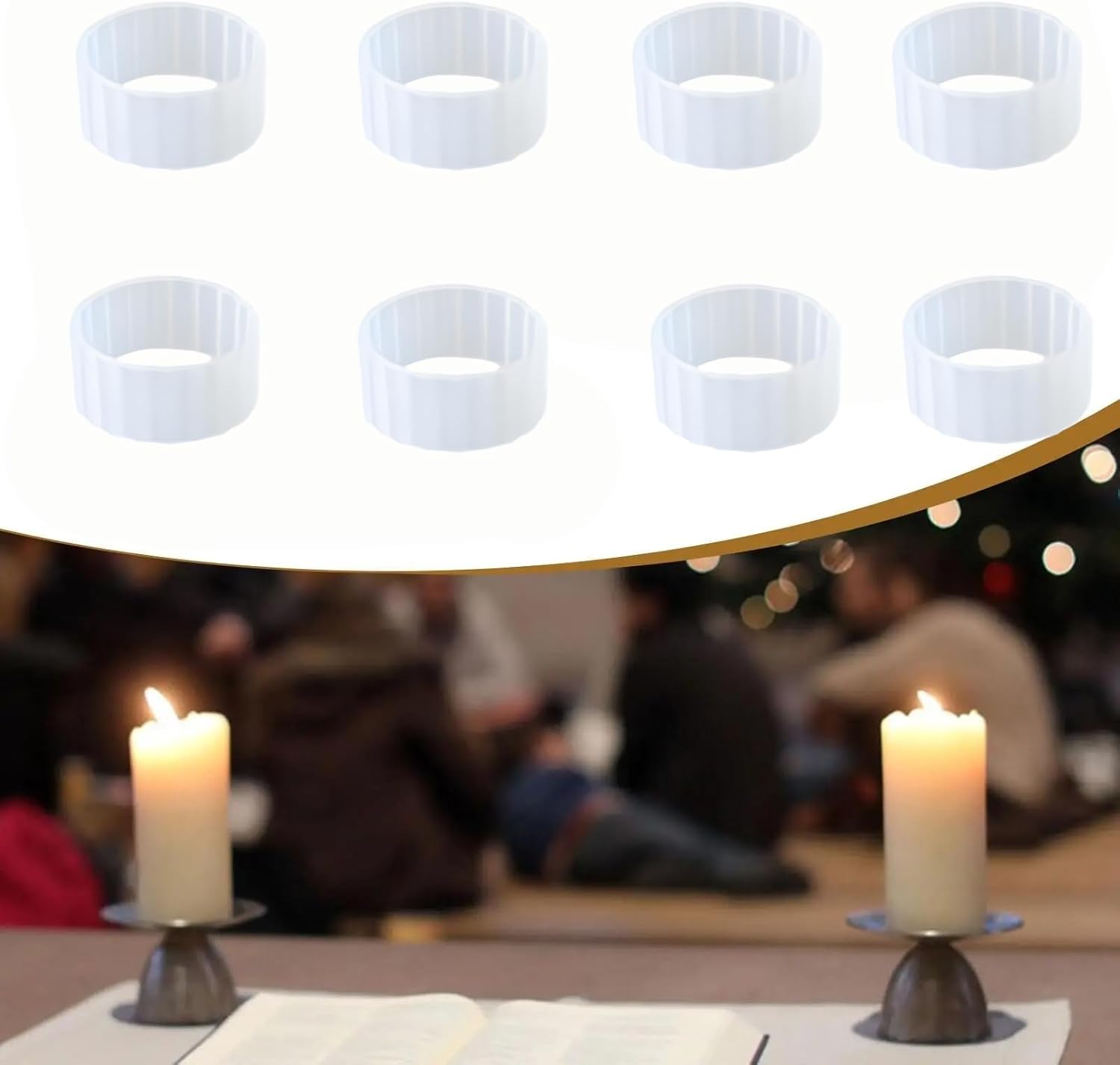 Rubber Candle Hugger Set by [Brand Name] - 12 Pcs Candle Grips to Keep Taper Candles Upright and Secure