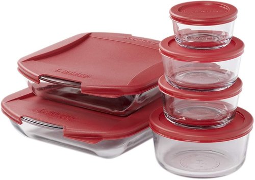 Anchor Hocking 12-Piece Glass Food Storage Set - BPA-Free SnugFit Lids | Microwave, Oven, Freezer Safe