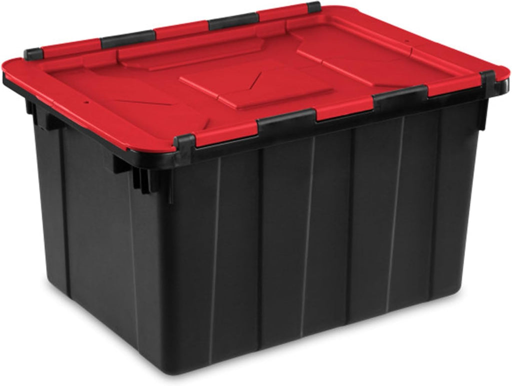 Sterilite 12 Gallon Heavy-Duty Industrial Tote - 6-Pack Stackable Storage Bins for Garage & Home Organization