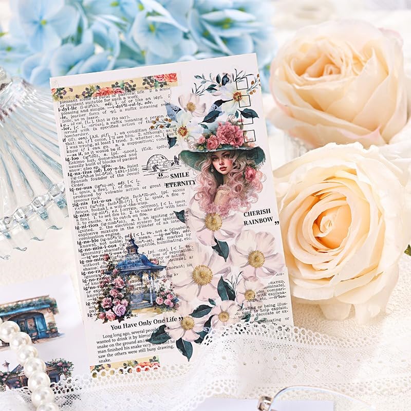 TIAMECH Loose Old Times Rose Princess Sticker Book - Premium PET