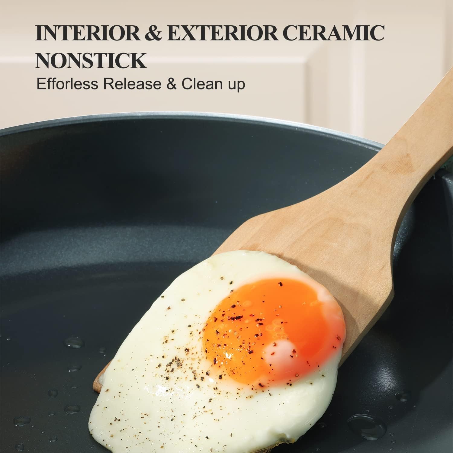 PRICUSIS Nonstick Ceramic Frying Pan - Healthy, Non-Toxic Skillet with Lid | 8-Inch Induction Compatible