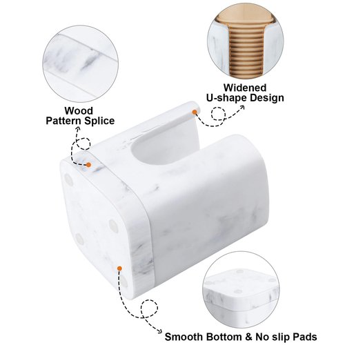 PENGARO Bathroom Cup Dispenser, Dixie Cup Holder 3-5oz Disposable Paper Cup Holder for Bathroom Cotton Pad Container, Guest Bathroom Essentials, Marble White
