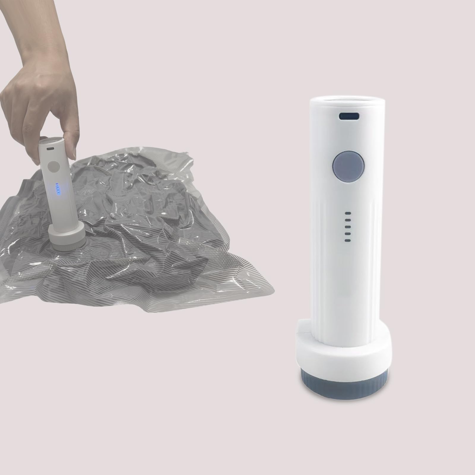 OVRRCSME Cordless Electric Vacuum Pump for Vacuum Storage Bags Travel Air PUM（Storage Bags Not Included in This Package）