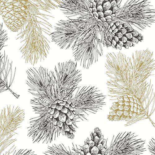 IHR Pine Cone Pattern Cocktail Napkins - 20-Count, 5"x5"
