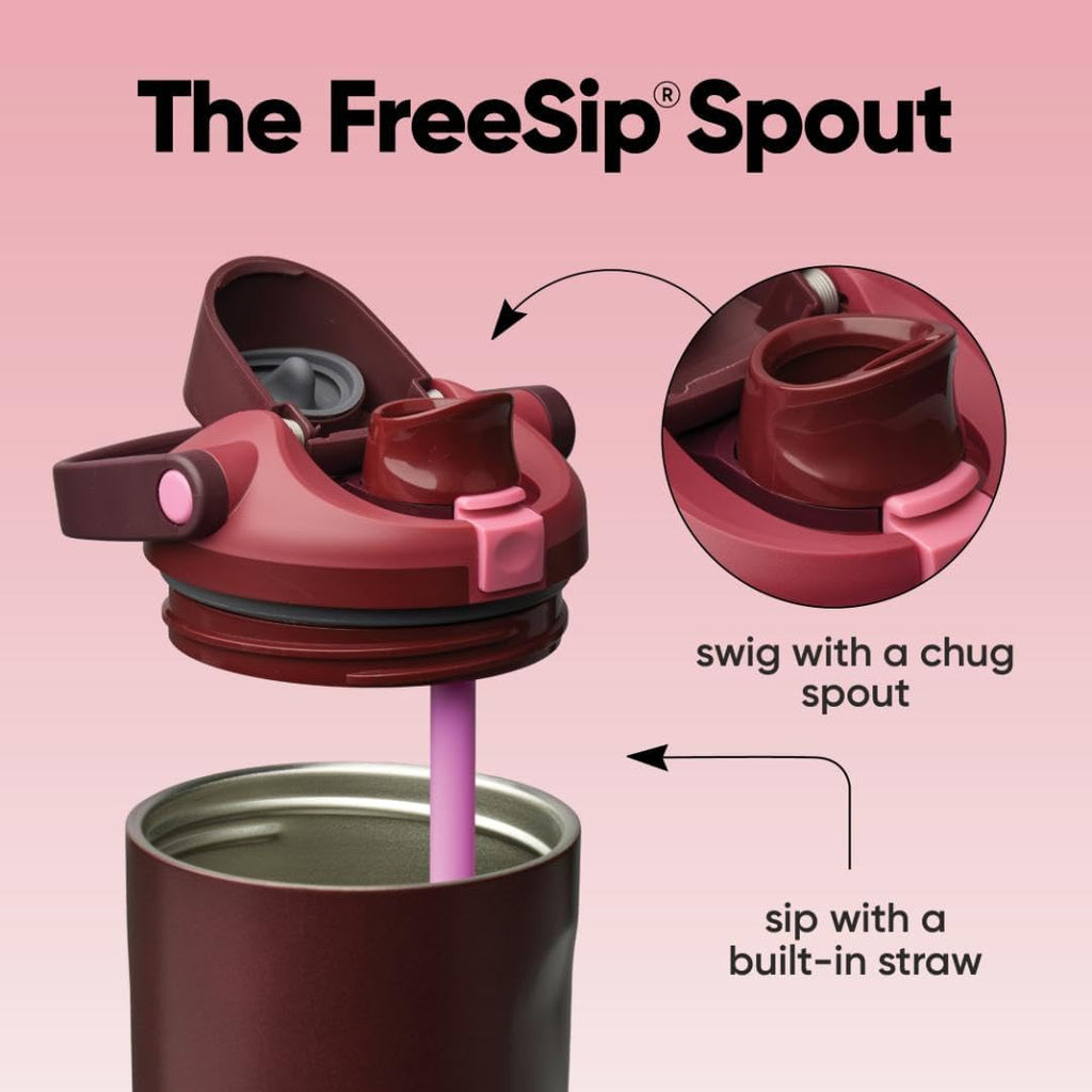 Owala FreeSip Sway Insulated Water Bottle - 40oz Stainless Steel with Two-Way Spout & Built-In Straw | Black Cherry, BPA Free, Leak Proof
