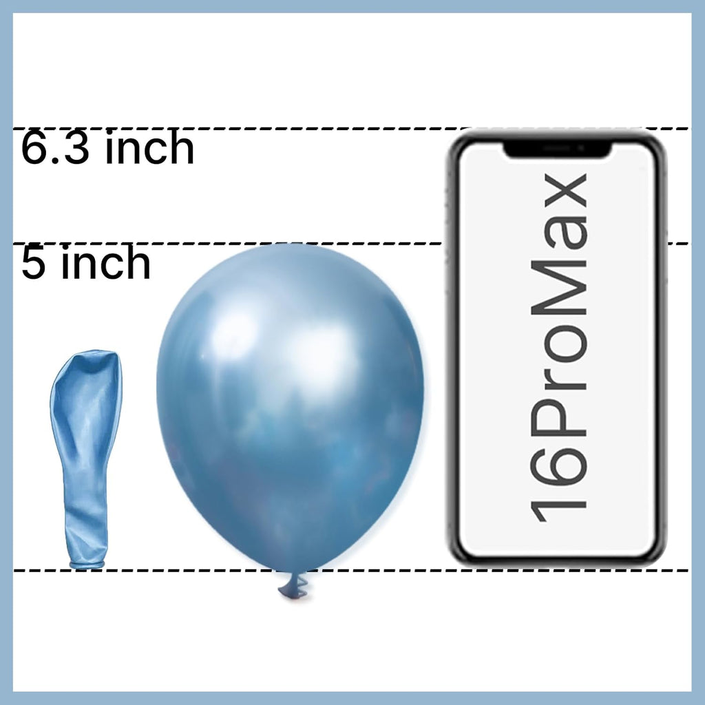 PartyWoo Metallic Light Blue Balloons - 50 Pcs Mini 5-Inch Balloons for Graduation & Baby Showers