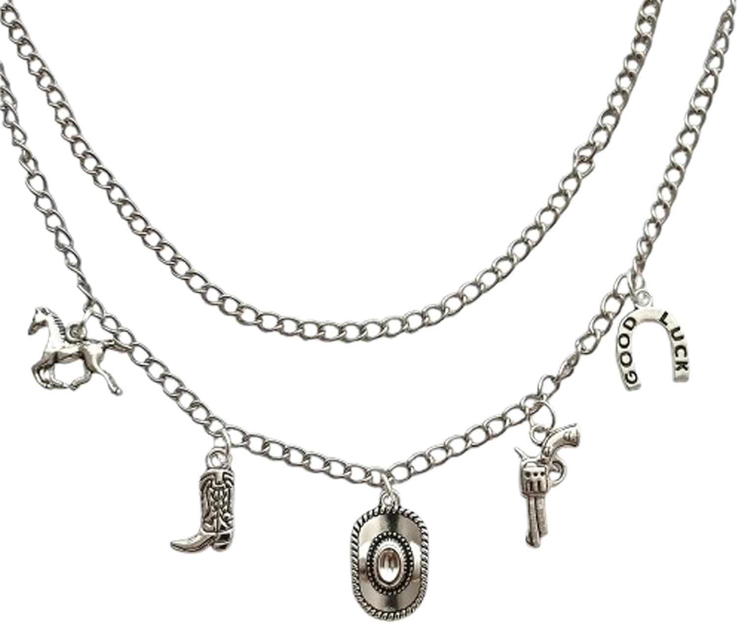 Skiennix Cowboy Hat & Boot Charm Pant Chain - Stylish Punk Accessory for Men & Women | Hip Hop Trouser Chain