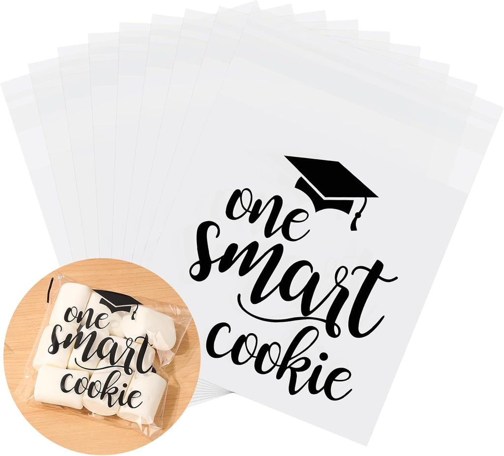 Whaline Graduation Treat Bags - 320Pcs Clear Cellophane Goodie Bags for Cookies & Snacks