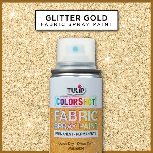Tulip ColorShot Permanent Glitter Fabric Spray Paint - 3oz Gold Glitter