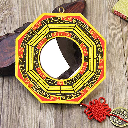 Feng Shui Bagua Wooden Concave Mirror for Outdoor Protection