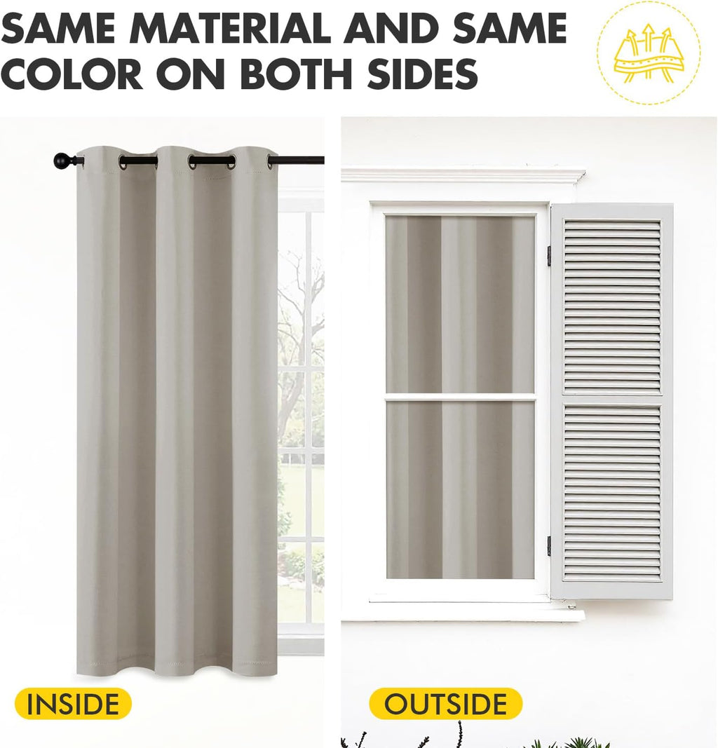 MIULEE Blackout Curtains - Thermal Insulated Room Darkening Drapes | 84-Inch Length, 2 Panels, Noise Reduction