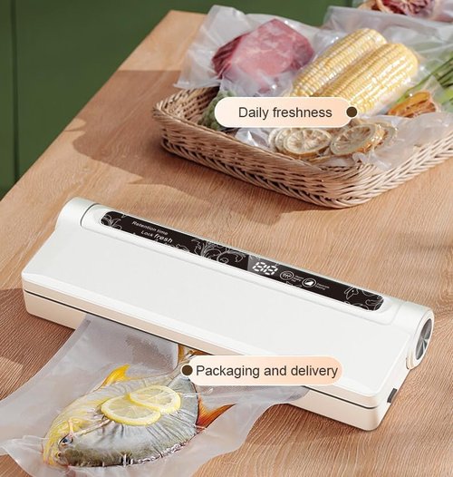 Food Vacuum Sealer Machine - 65KPA Strong Suction | Dry/Wet Modes & 20 Bags Included