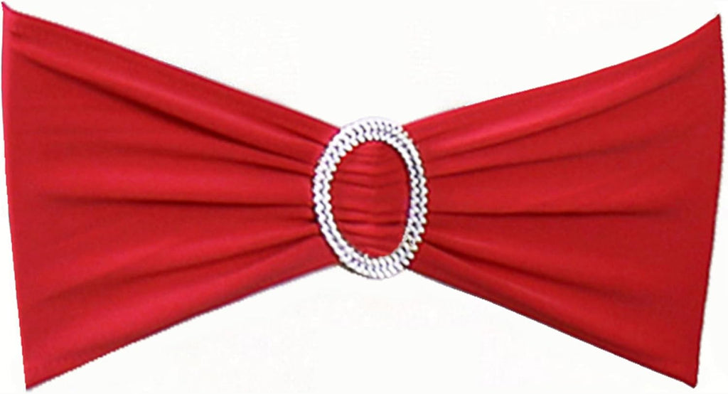 Skiennix Red Spandex Chair Sashes - Pack of 50 for Weddings, Parties, and Events | Elegant Decorations