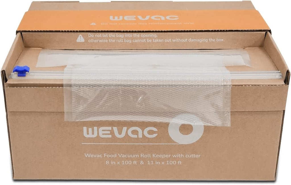 Wevac Vacuum Seal Rolls - 8''x100' & 11''x100' | BPA-Free Food Storage Bags with Cutter