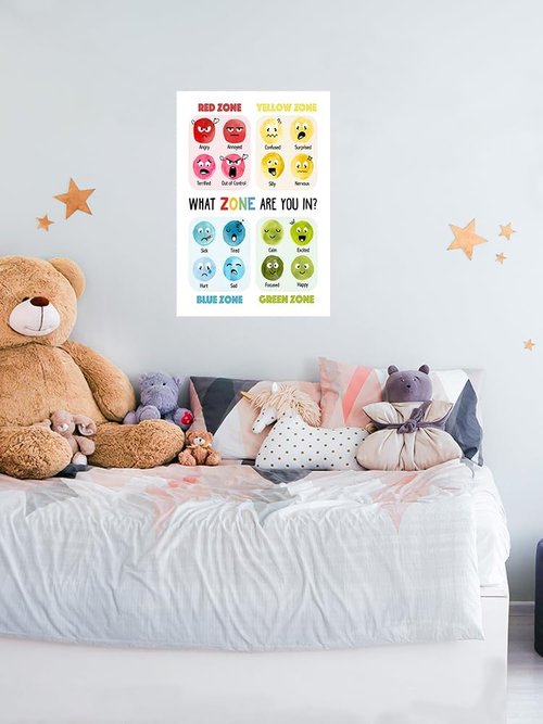 ARBOMG Children's Emotional Charts | Mental Health Posters for Understanding Emotions - 16x24 Unframed
