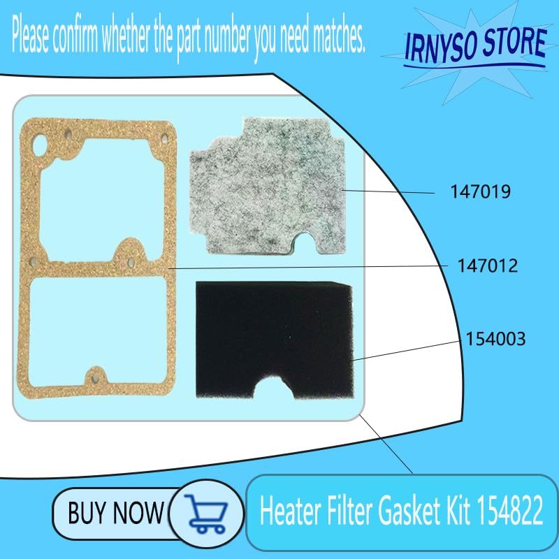 Replacement Heater Filter Gasket Kit 154822 for Toro, Lawn Boy, Mr Heater