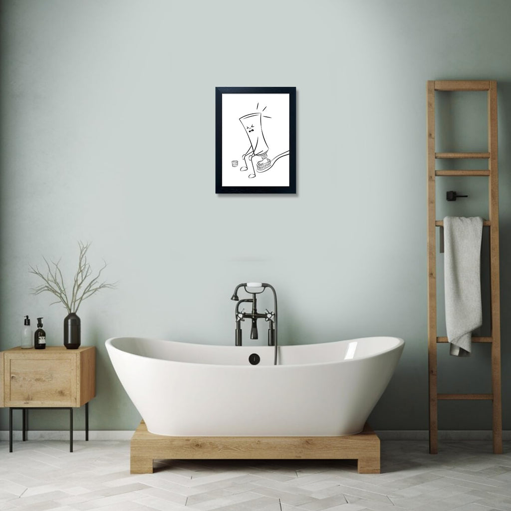 Regine Switzerland Black and White Bathroom Wall Decor - Funny Toilet Canvas Print | Minimalist Humor Art