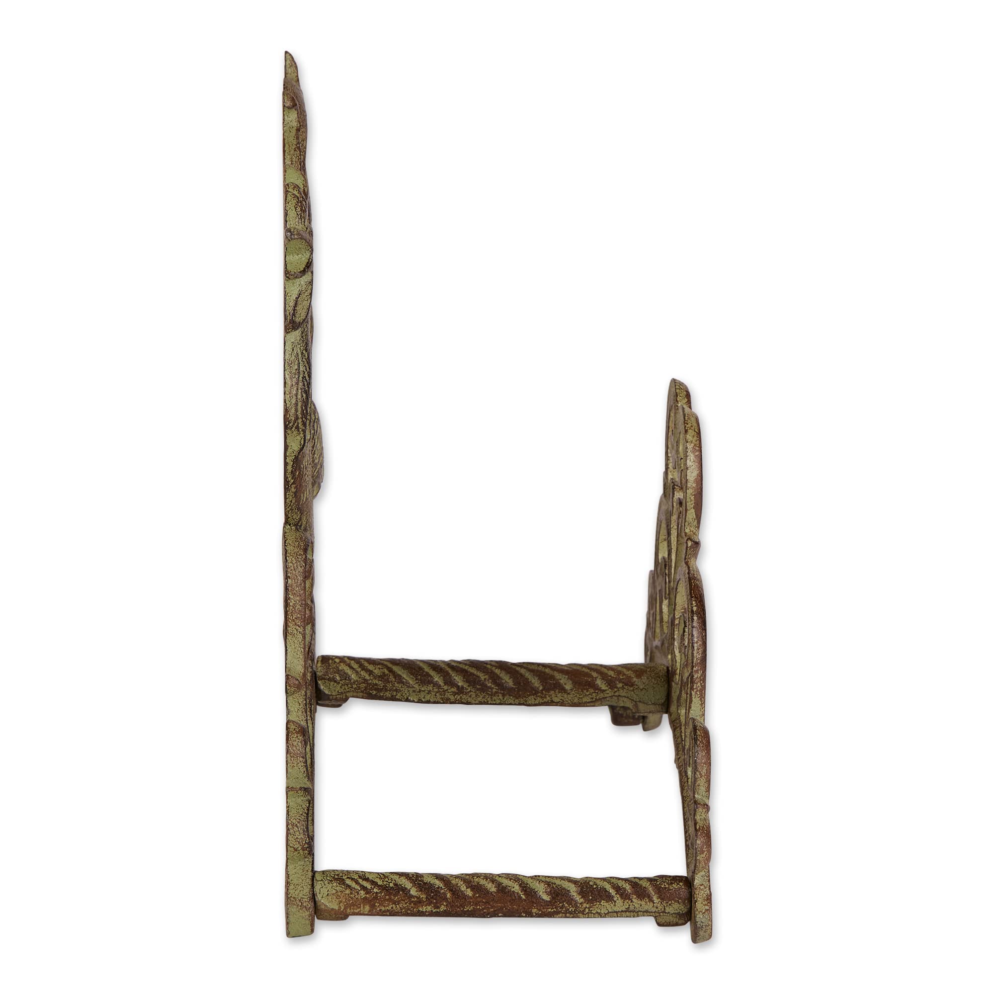 Zingz & Thingz Outdoor Garden Rooster Cast Iron Hose Organizer, 9.5x5.5x10.25", Brown