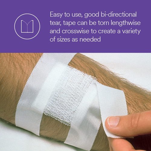 3M Durapore Surgical Tape 1" x 1.5 Yd 1538S-1, 1 Box, 100 Rolls/Box