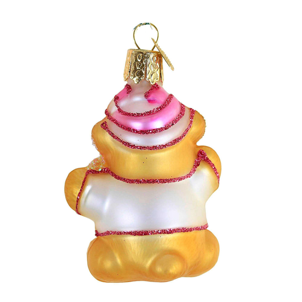 Old World Christmas Ornaments Baby Girl's First Teddy Bear Glass Blown Ornaments for Christmas Tree