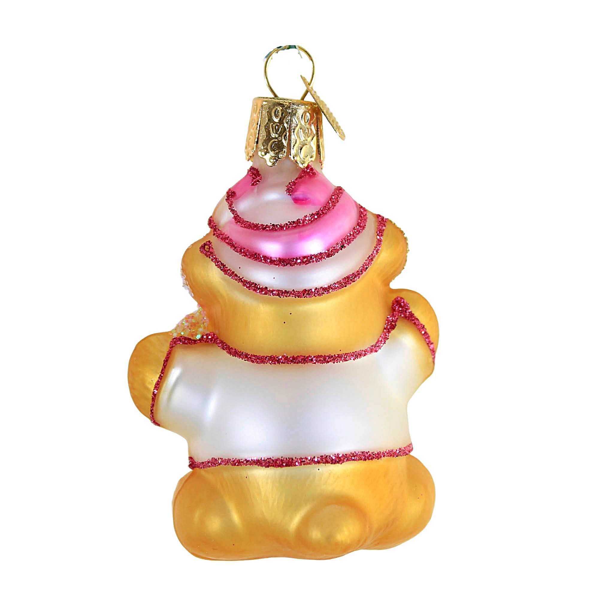 Old World Christmas Ornaments Baby Girl's First Teddy Bear Glass Blown Ornaments for Christmas Tree