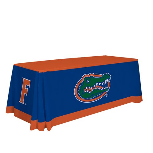 Florida Gators College Sports Printed Table Throw - NCAA Licensed - Polyester - School Tablecloth (Blue) (6' Draped)