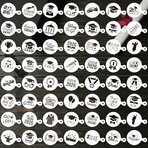 2026 Graduation Cookie Stencils - 56 Reusable Baking Templates